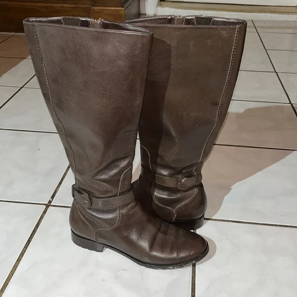 Cole Haan Women's Riding Boot Knee High Brown Leather Comfy - Picture 6 of 14